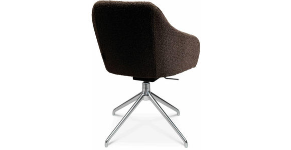 ARMLEHNSTUHL in Aluminium Flachgewebe - Dunkelbraun/Alufarben, Design, Textil/Metall (58/81,5-84,5/60cm) - Johann Jakob