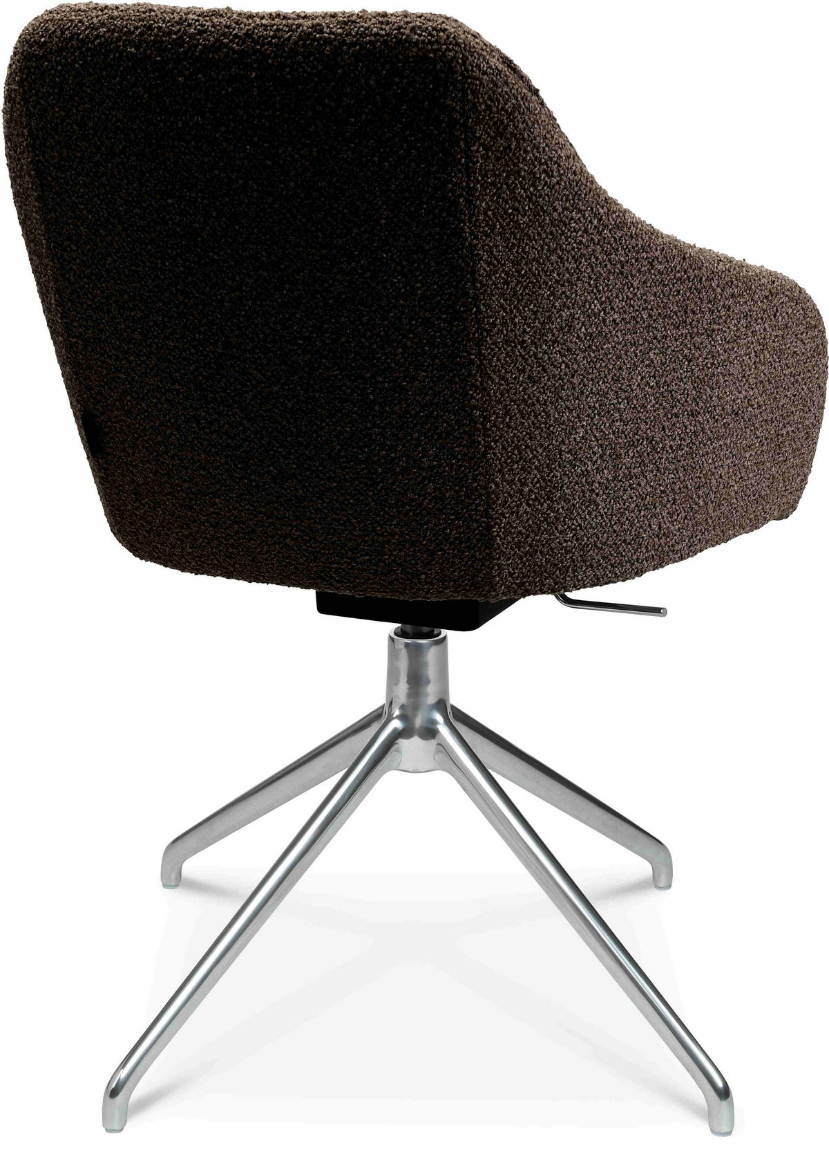ARMLEHNSTUHL  in Aluminium Flachgewebe  - Dunkelbraun/Alufarben, Design, Textil/Metall (58/81,5-84,5/60cm) - Johann Jakob