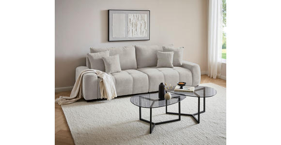 BIGSOFA Chenille Naturfarben - Dunkelbraun/Naturfarben, KONVENTIONELL, Kunststoff/Textil (250/100/90cm) - Carryhome