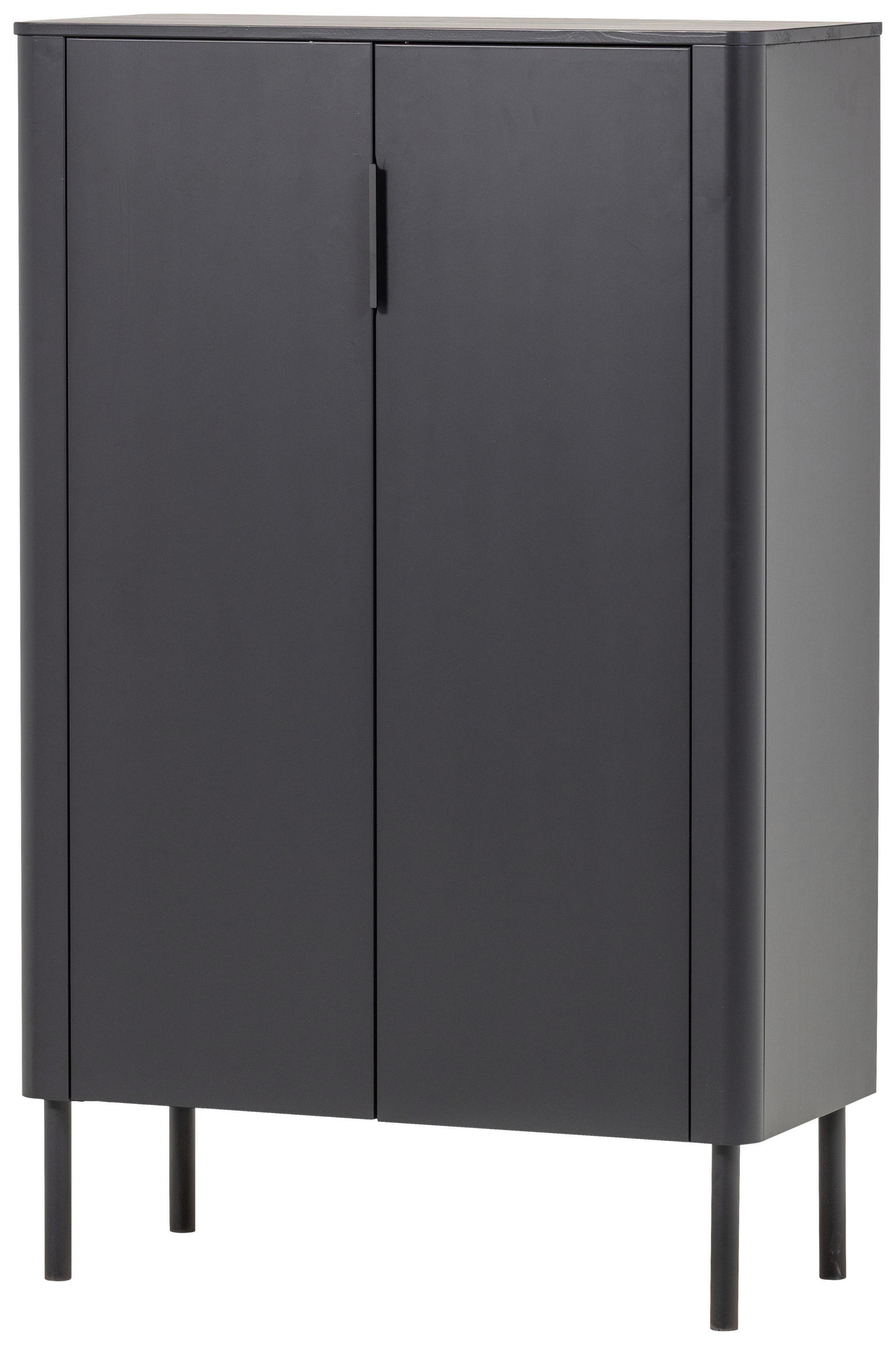 SCHUHSCHRANK Gunnar  in 85/135/39 cm  - Schwarz, Design, Holz/Metall (85/135/39cm) - Livetastic