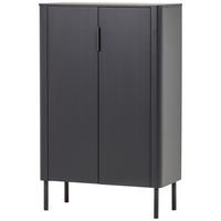 SCHUHSCHRANK Gunnar  in 85/135/39 cm  - Schwarz, Design, Holz/Metall (85/135/39cm) - Livetastic