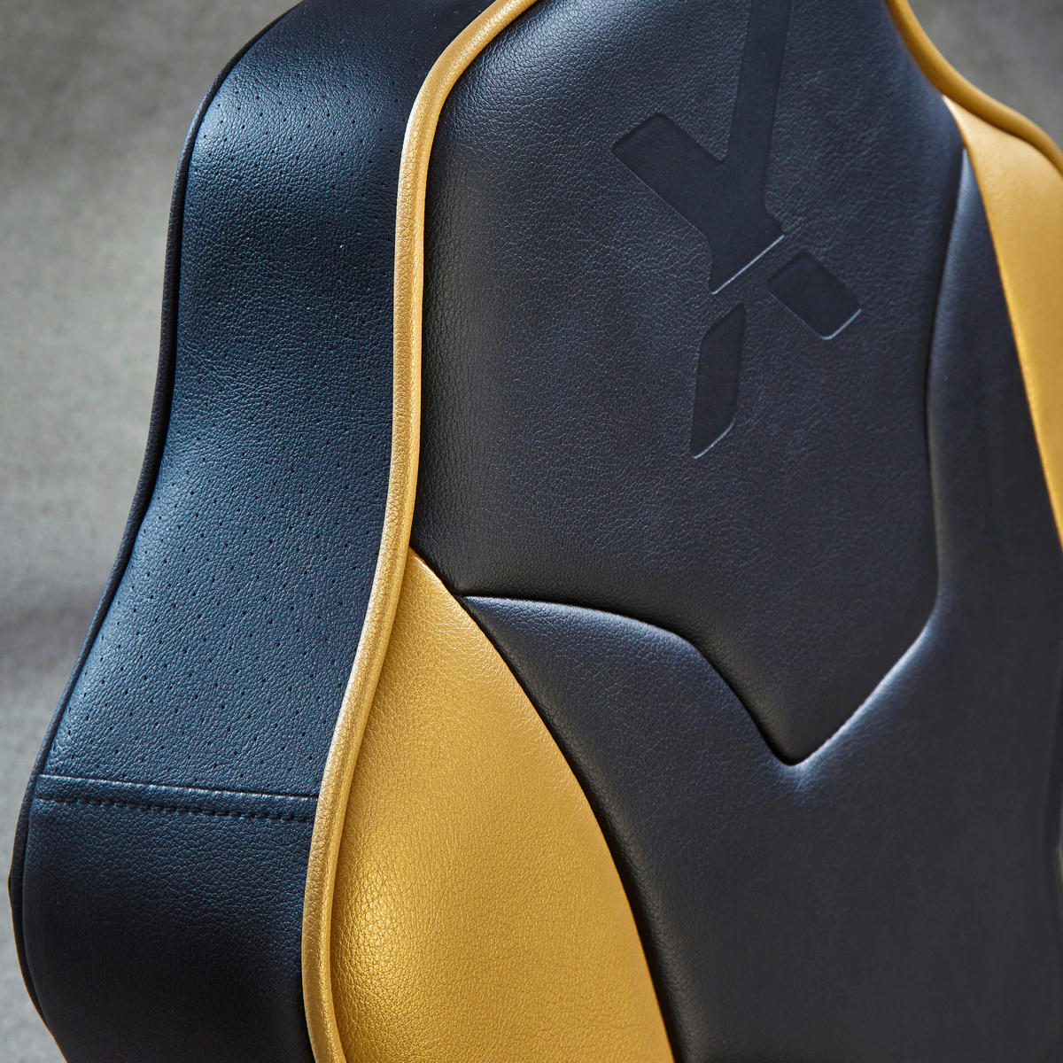 GAMINGSESSEL Schwarz, Goldfarben Textil   - Goldfarben/Schwarz, MODERN, Textil (42/64/75cm) - X Rocker
