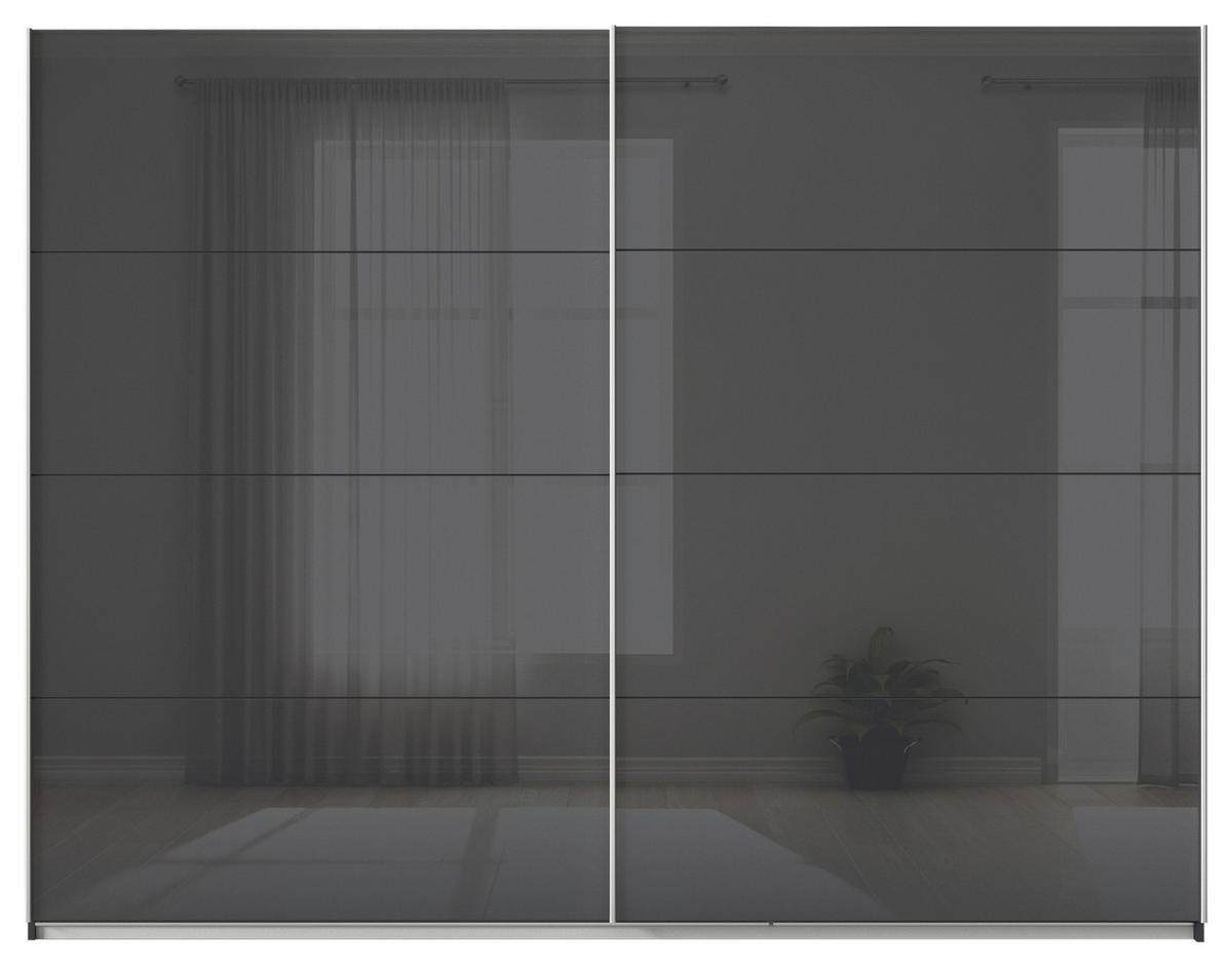 SCHWEBETÜRENSCHRANK  in Grau  - Alufarben/Grau, KONVENTIONELL, Glas/Holzwerkstoff (271/229/62cm) - Xora