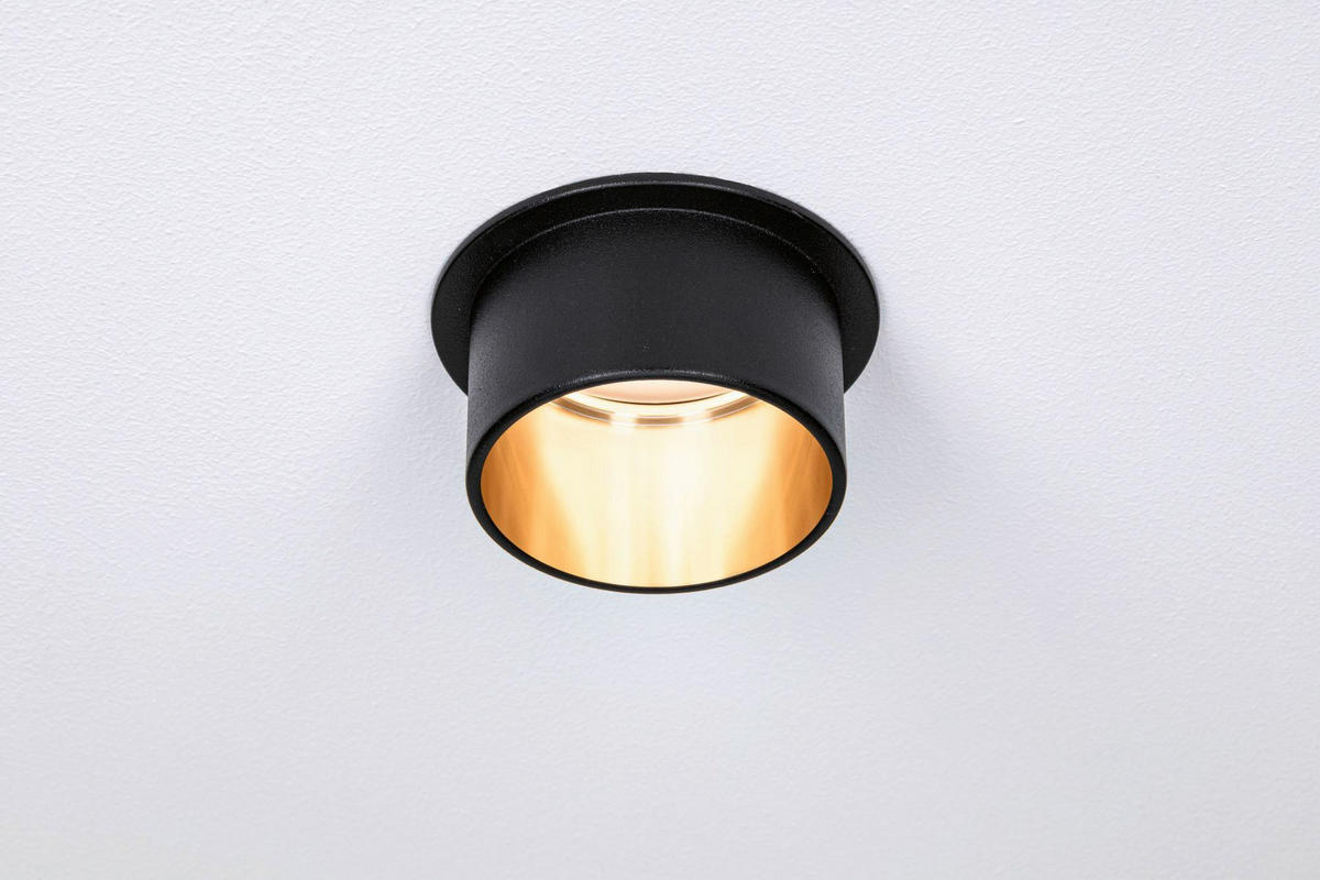 DECKENLEUCHTE 93379 6,8 cm  - Goldfarben/Schwarz, Basics, Metall (6,8cm) - Paulmann