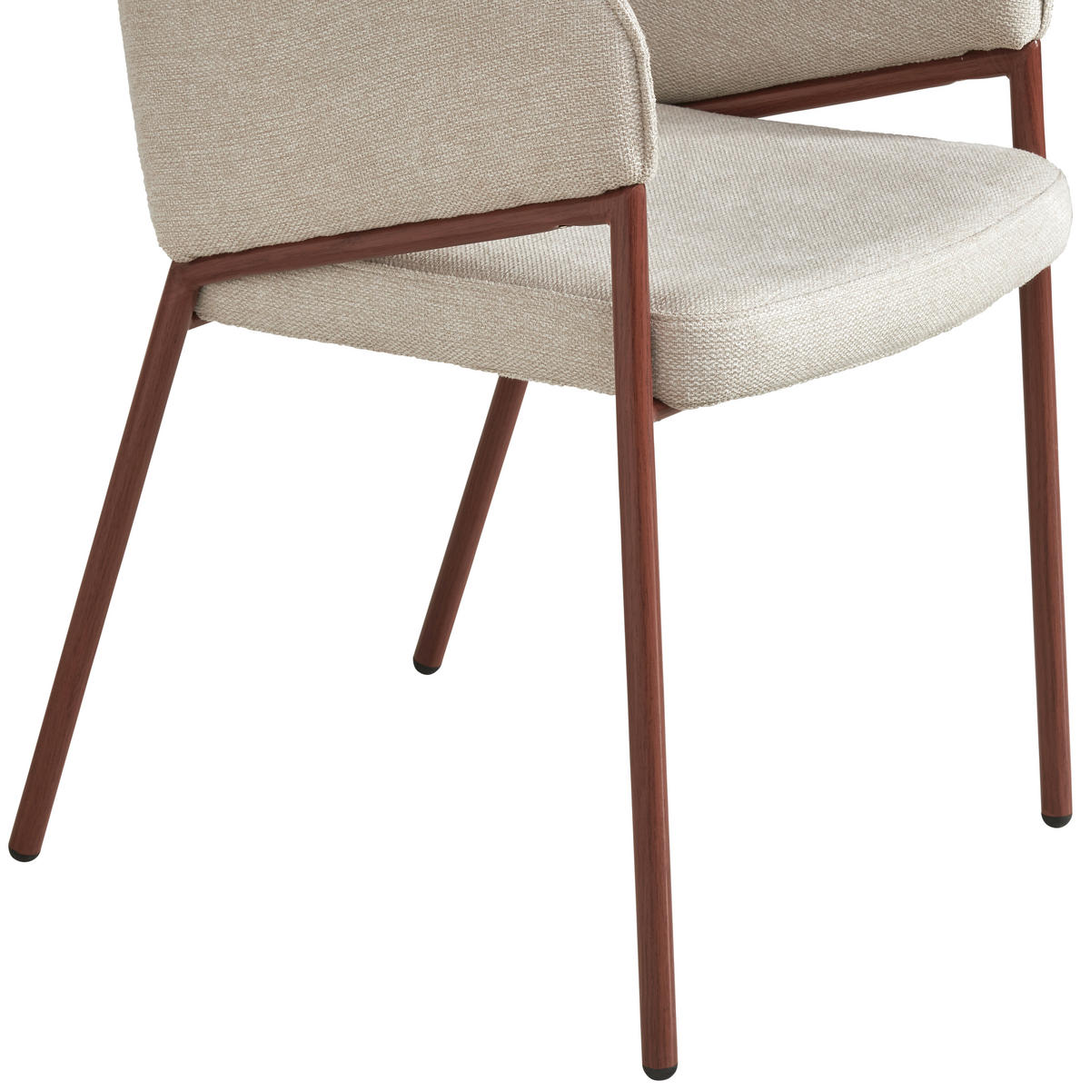 ARMLEHNSTUHL  in Eisen Webstoff  - Beige/Walnussfarben, MODERN, Textil/Metall (64/85/57cm) - MID.YOU