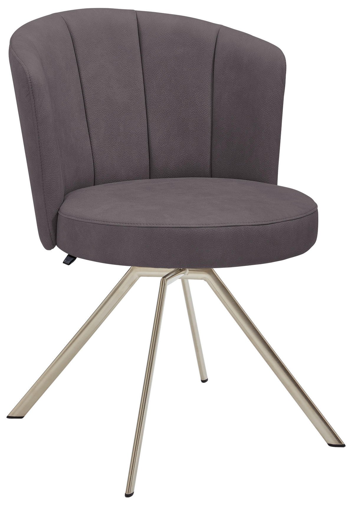 STUHL drehbar Mikrofaser Anthrazit, Edelstahlfarben  - Edelstahlfarben/Anthrazit, Design, Textil/Metall (62/83/64cm) - Venjakob