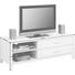 TV-ELEMENT Kiefer vollmassiv Weiß - Alufarben/Weiß, Design, Holz/Metall (140/48,5/49,5cm) - Linea Natura