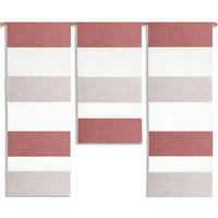 KURZGARDINE 3ER SET   90/80 cm   - Rot/Weiß, Design, Textil (90/80cm)