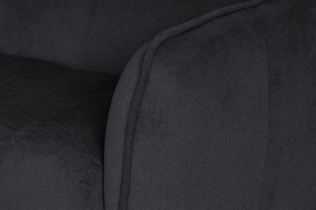 ECKSOFA  LIVOLI Grau Chenille  - Schwarz/Grau, Design, Textil (260/218cm) - MID.YOU