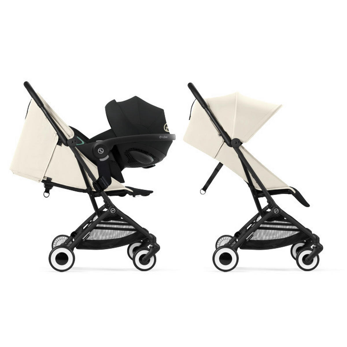KIŠOBRAN KOLICA  Orfeo  - crna/krem, Basics, tekstil/plastika (77/52/102cm) - Cybex