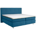 BOXSPRINGBETT 200/200 cm  in Blau  - Blau/Alufarben, KONVENTIONELL, Textil/Metall (200/200cm) - Dieter Knoll