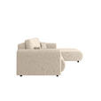 ECKSOFA inkl. Funktionen Creme Cord  - Creme/Schwarz, KONVENTIONELL, Kunststoff/Textil (260/200cm) - Xora