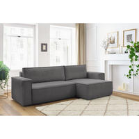 SJEDEĆA GARNITURA tekstil  antracit   - crna/antracit, Moderno, tekstil/plastika (255/160cm) - Hom`in