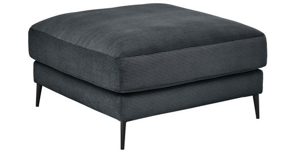 HOCKER Feincord Anthrazit  - Anthrazit/Schwarz, Design, Textil/Metall (90/43/90cm) - Dieter Knoll