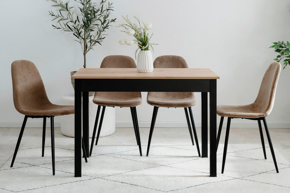 ESSTISCH in Holzwerkstoff 110/67/76 cm   - Schwarz/Eiche Artisan, Modern, Holzwerkstoff (110/67/76cm) - MID.YOU