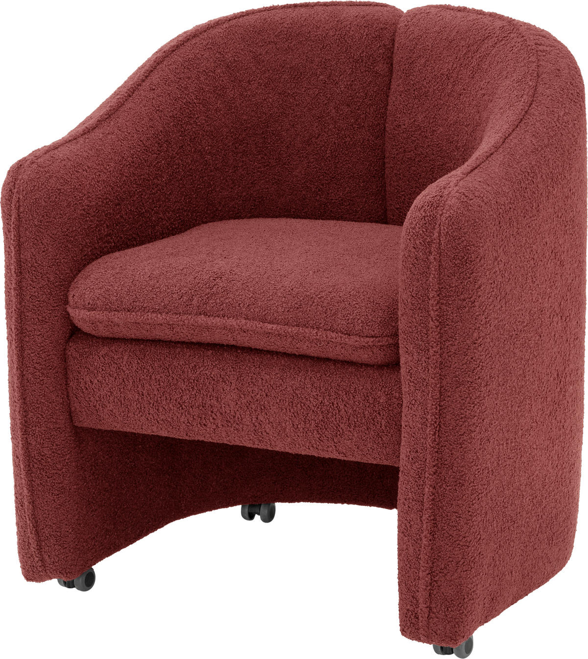 COCKTAILSESSEL Flachgewebe Bordeaux    - Bordeaux/Schwarz, Design, Kunststoff/Textil (72/78/62cm) - Xora