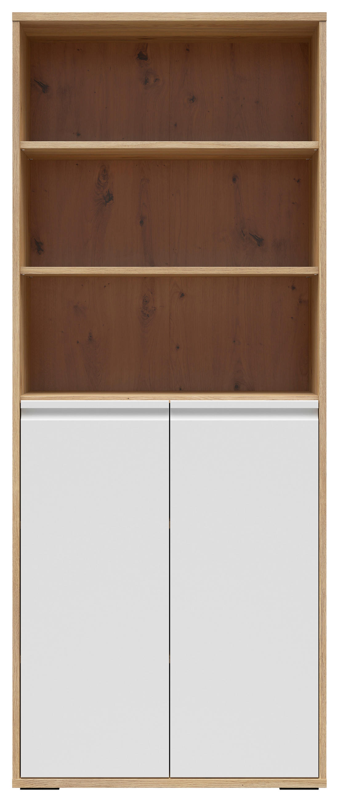 AKTENSCHRANK Weiß, Eichefarben  - Eichefarben/Weiß, KONVENTIONELL, Holzwerkstoff (80/198/41cm) - Carryhome