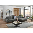 ECKSOFA Anthrazit Echtleder Kopfteilverstellung  - Anthrazit/Schwarz, Design, Leder/Metall (323/179cm) - Dieter Knoll