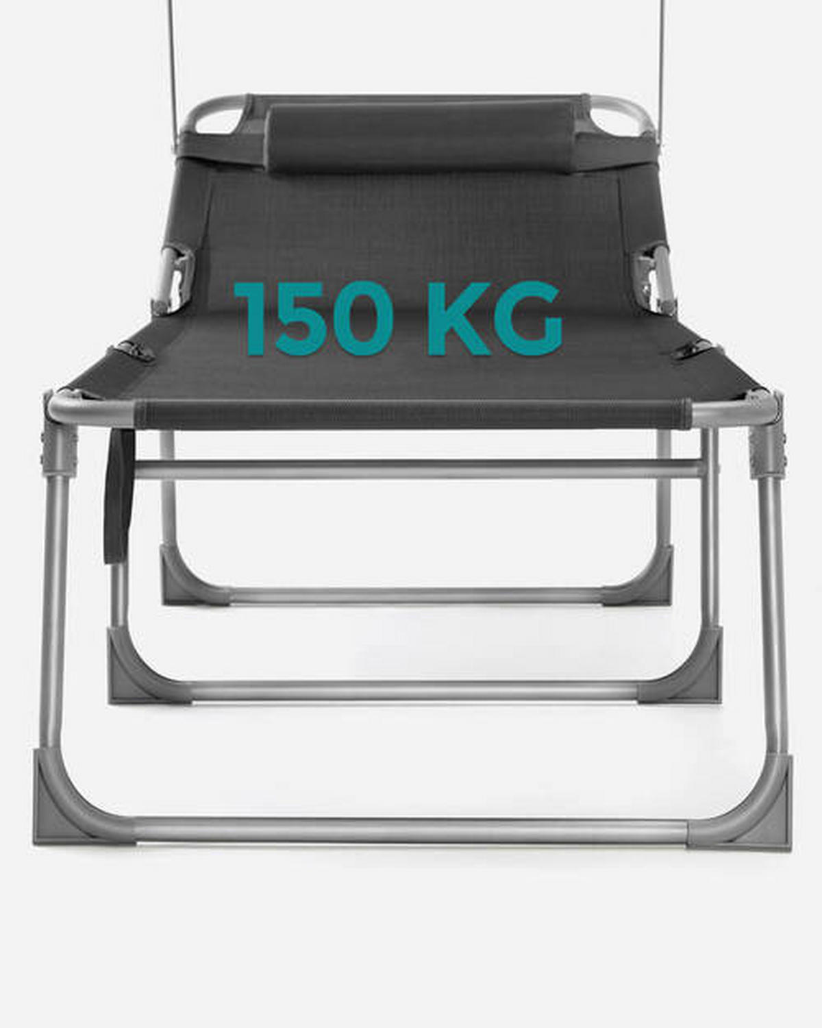 SONNENLIEGE 71/38/200 cm  - Grau, Basics, Textil/Metall (71/38/200cm) - Modante