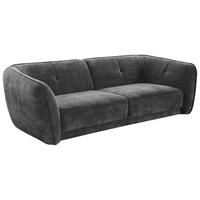 BIGSOFA Chenille Grau  - Schwarz/Grau, KONVENTIONELL, Kunststoff/Textil (290/86/121cm) - Cantus