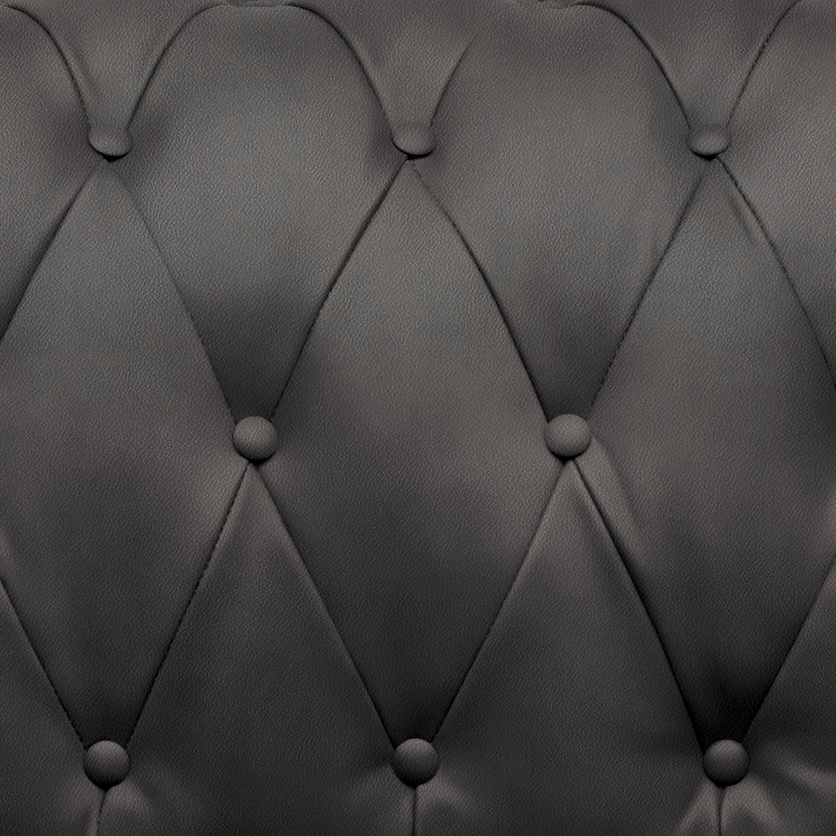 CHESTERFIELD-SOFA in Lederlook Dunkelgrau  - Wengefarben/Dunkelgrau, Lifestyle, Holz/Textil (206/76,5/96cm) - Landscape