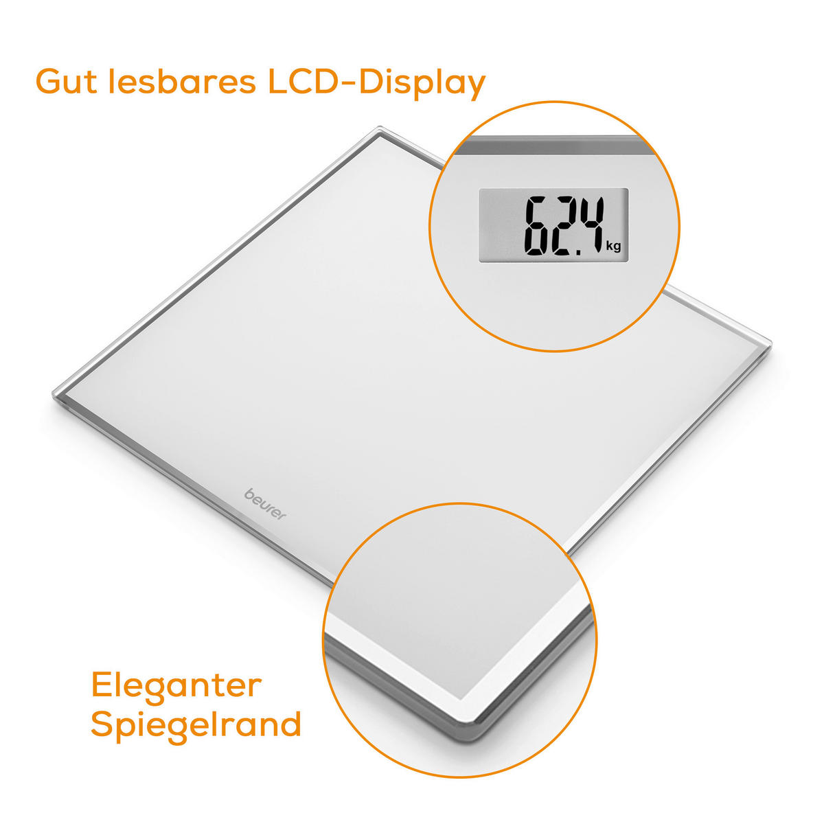 PERSONENWAAGE - Basics, Glas (3/27,5/28,4cm) - Beurer