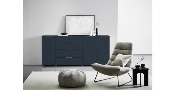 SIDEBOARD in 225/99/40,5 cm - Anthrazit/Alufarben, Design, Glas/Holzwerkstoff (225/99/40,5cm) - Voleo
