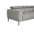 ECKSOFA in Webstoff Beige  280/205 cm  - Beige/Schwarz, Design, Textil/Metall (280/205cm) - Xora