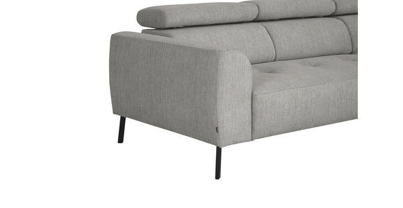 ECKSOFA in Webstoff Beige 280/205 cm - Beige/Schwarz, Design, Textil/Metall (280/205cm) - Xora