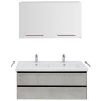 BADEZIMMER  in 121 cm  - Hellgrau/Weiß, Design, Glas/Keramik (121cm) - Dieter Knoll