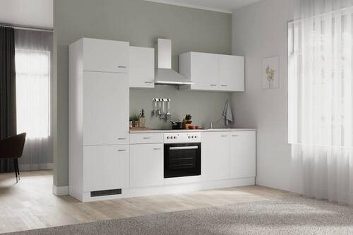 KUCHYŇSKÁ LINKA WITO 270 - bílá/světle šedá, Moderní, kompozitní dřevo/plast (270cm) - FlexWell