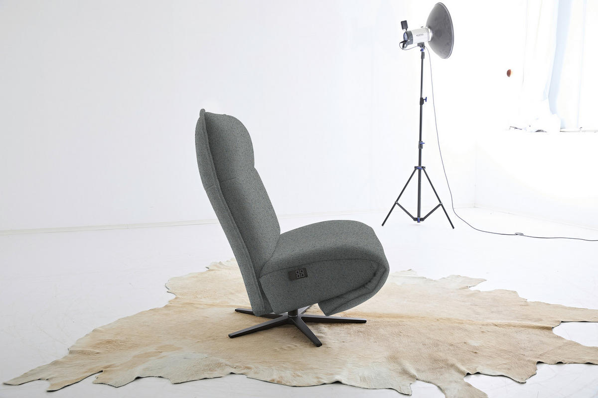 RELAXSESSEL in Textil Dunkelgrau  - Dunkelgrau/Schwarz, Modern, Textil/Metall (90/106/96cm) - Chilliano