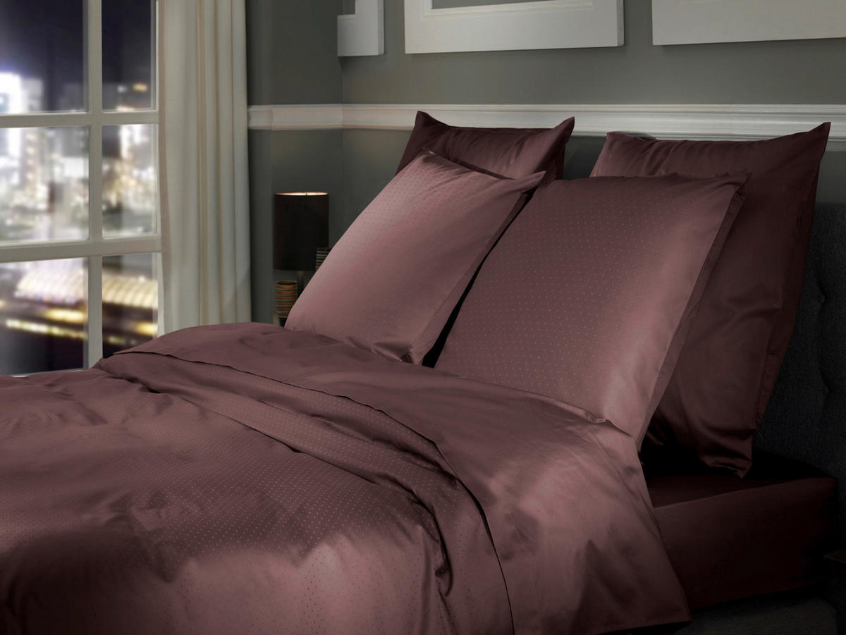 BETTWÄSCHE 2-teilig Punto Makosatin 135/200 cm  - Braun, Basics, Textil (135/200cm)