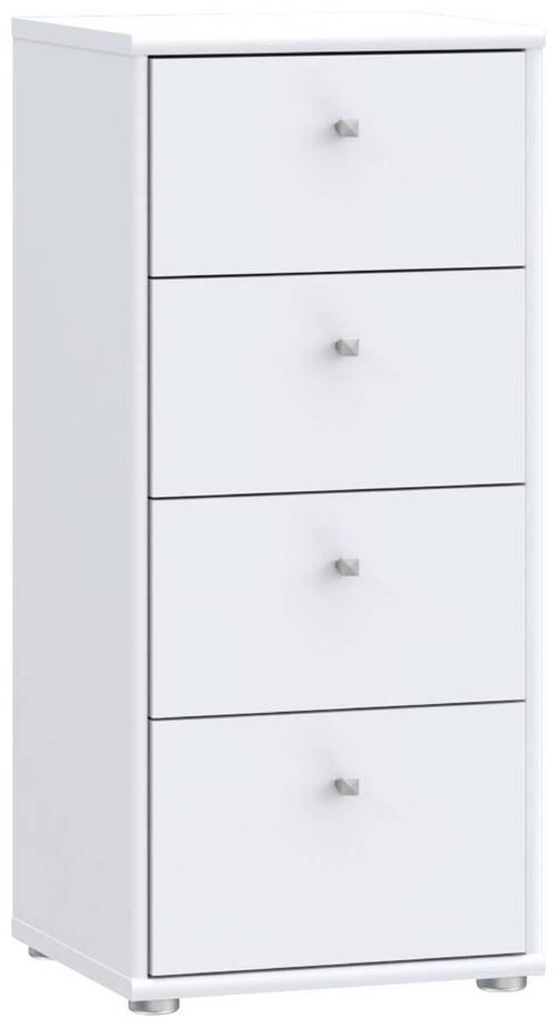 KOMMODE 38,6/85,5/34,8 cm  in Weiß  - Alufarben/Weiß, Design, Holzwerkstoff (38,6/85,5/34,8cm)