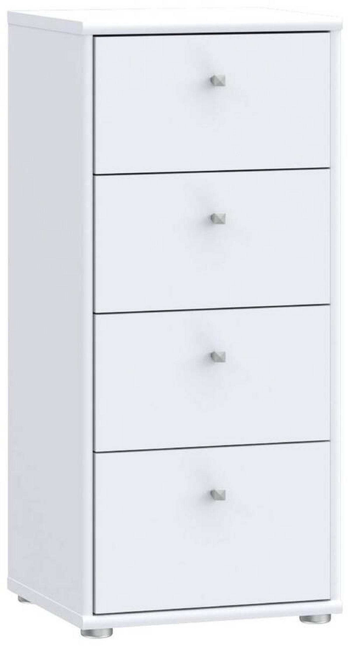KOMMODE  in 38,6/85,5/34,8 cm  - Alufarben/Weiß, Design, Holzwerkstoff (38,6/85,5/34,8cm)