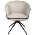 ARMLEHNSTUHL  in Eisen Bouclé  - Schwarz/Naturfarben, Design, Textil/Metall (65/80,5/65cm) - Belluti