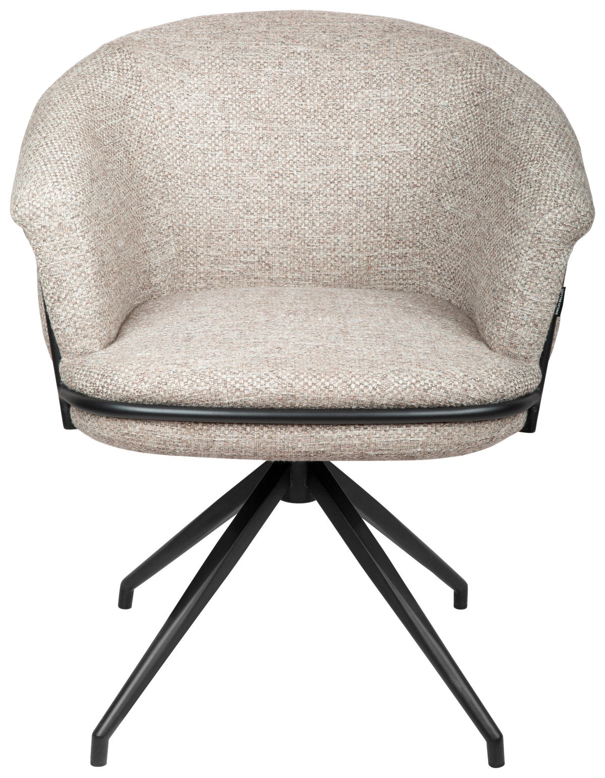 ARMLEHNSTUHL  in Eisen Bouclé  - Schwarz/Naturfarben, Design, Textil/Metall (65/80,5/65cm) - Emilio Belluti