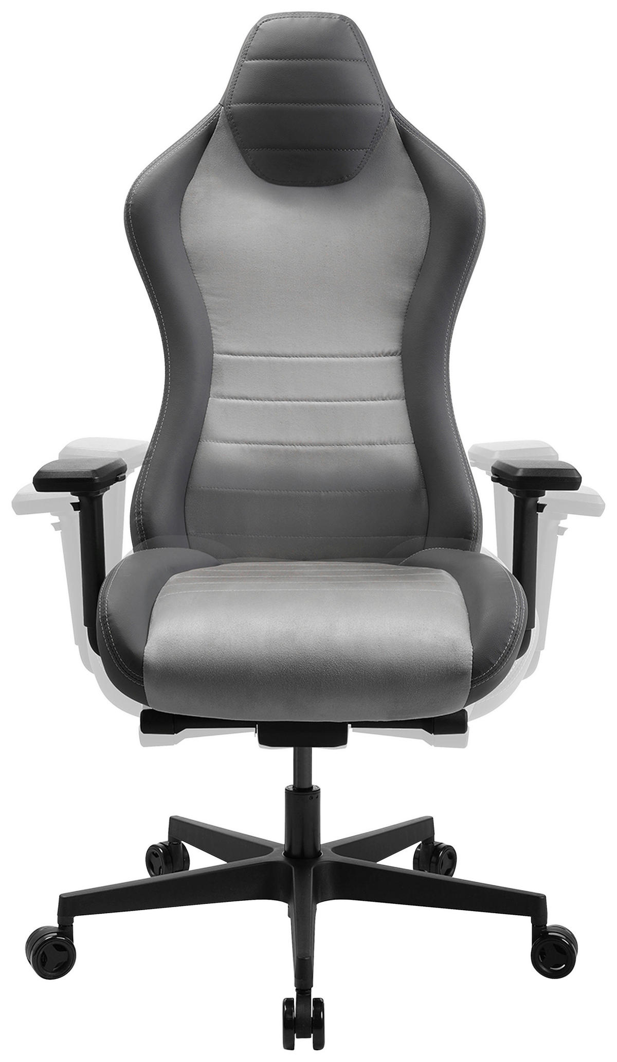 GAMER SZÉK  bőrhatású textil, mikroszál antracit, szürke, türkiz  - türkiz/fekete, Modern, műanyag/textil (70/133-142/65cm) - Topstar