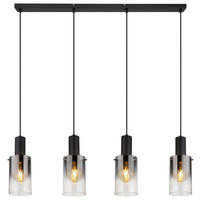 HÄNGELEUCHTE 102,5/12,5/150 cm  - Klar/Schwarz, Design, Glas/Kunststoff (102,5/12,5/150cm) - Globo
