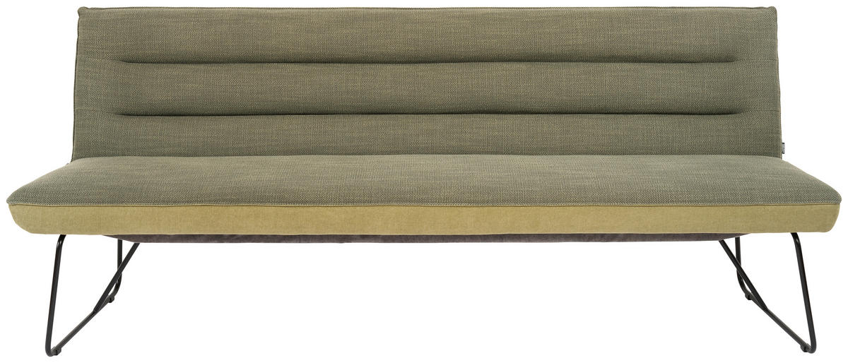 SITZBANK in Metall, Textil Grün, Schwarz  - Schwarz/Grün, Design, Textil/Metall (228/89/68cm) - Dieter Knoll