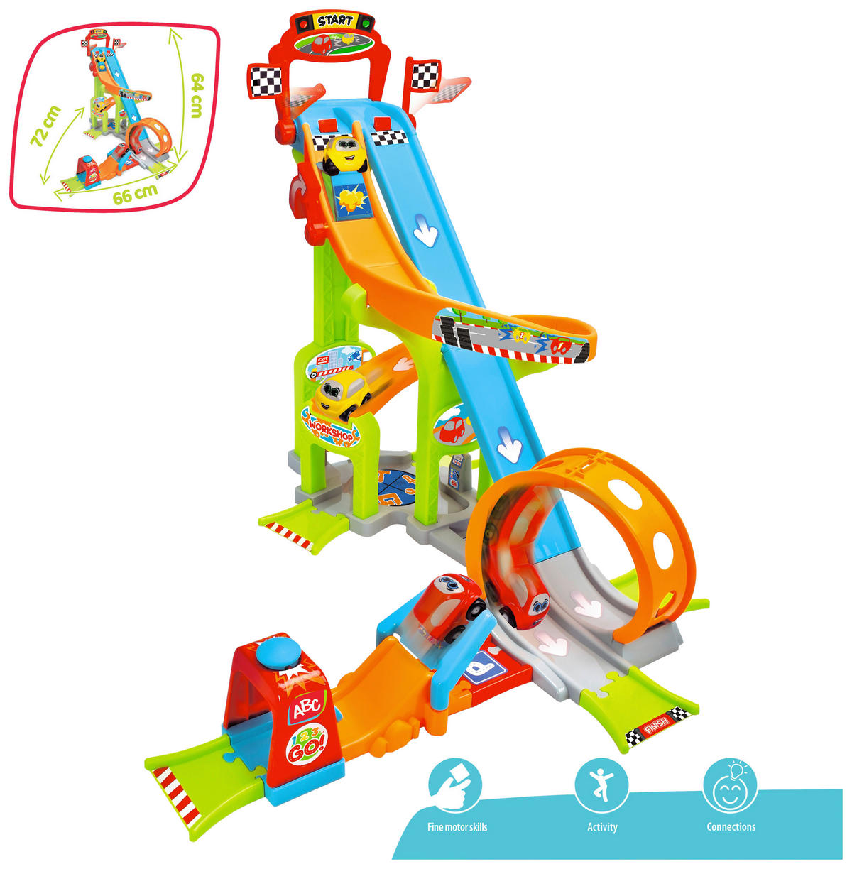 AUTORENNBAHN - Multicolor, Basics, Kunststoff (66/72/64cm)