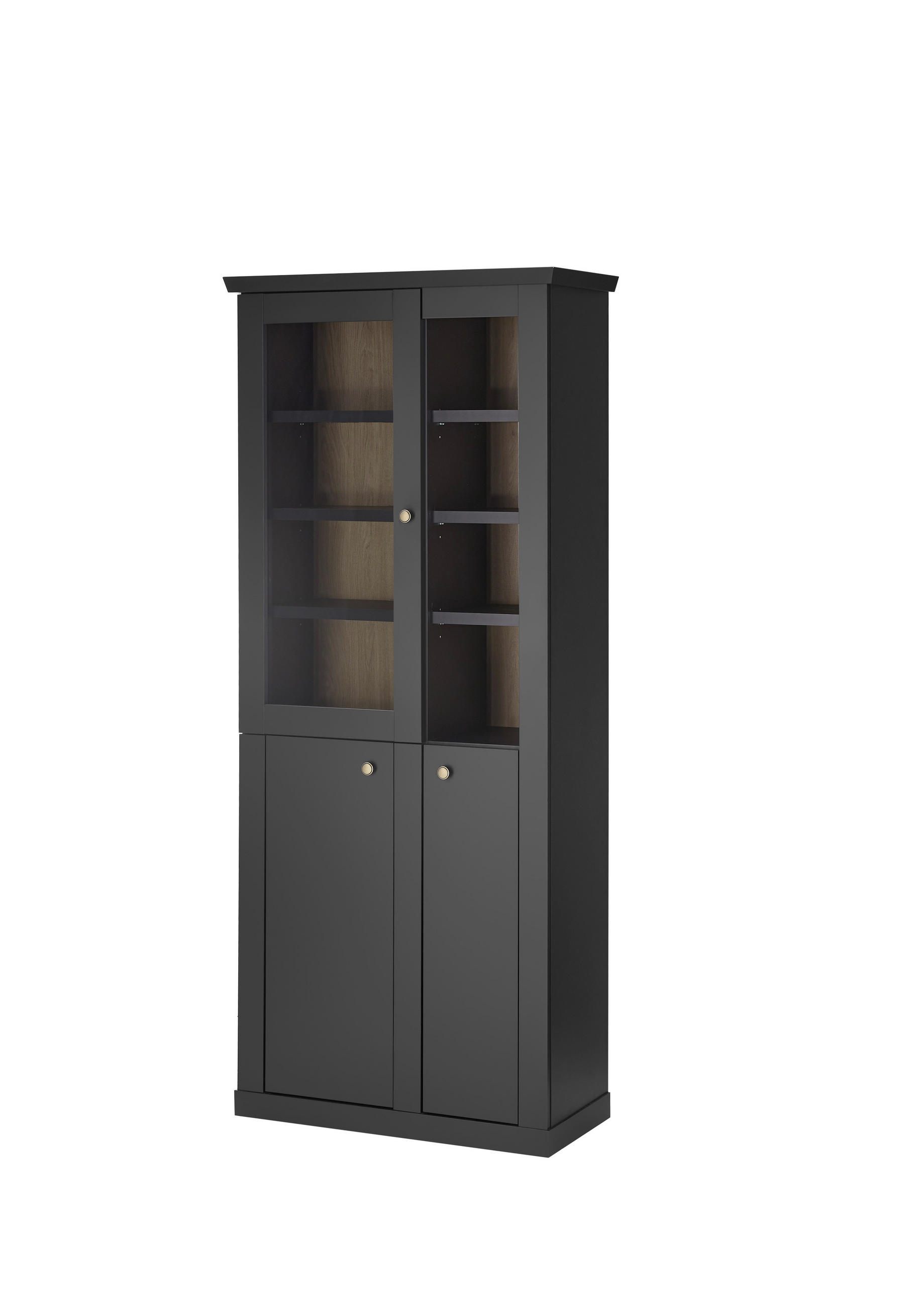 Mid.you Vitrine Schwarz, Eiche 86x200x39 cm