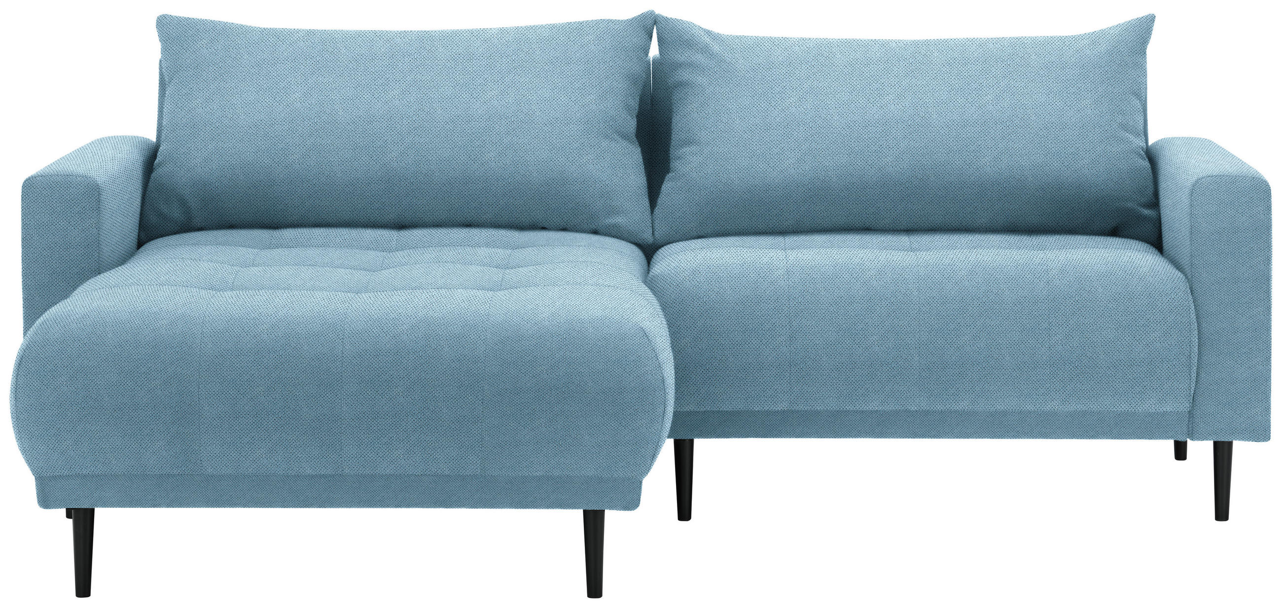 ECKSOFA in Flachgewebe Blau  160/215 cm  - Blau/Schwarz, Design, Holz/Textil (160/215cm) - Stylife