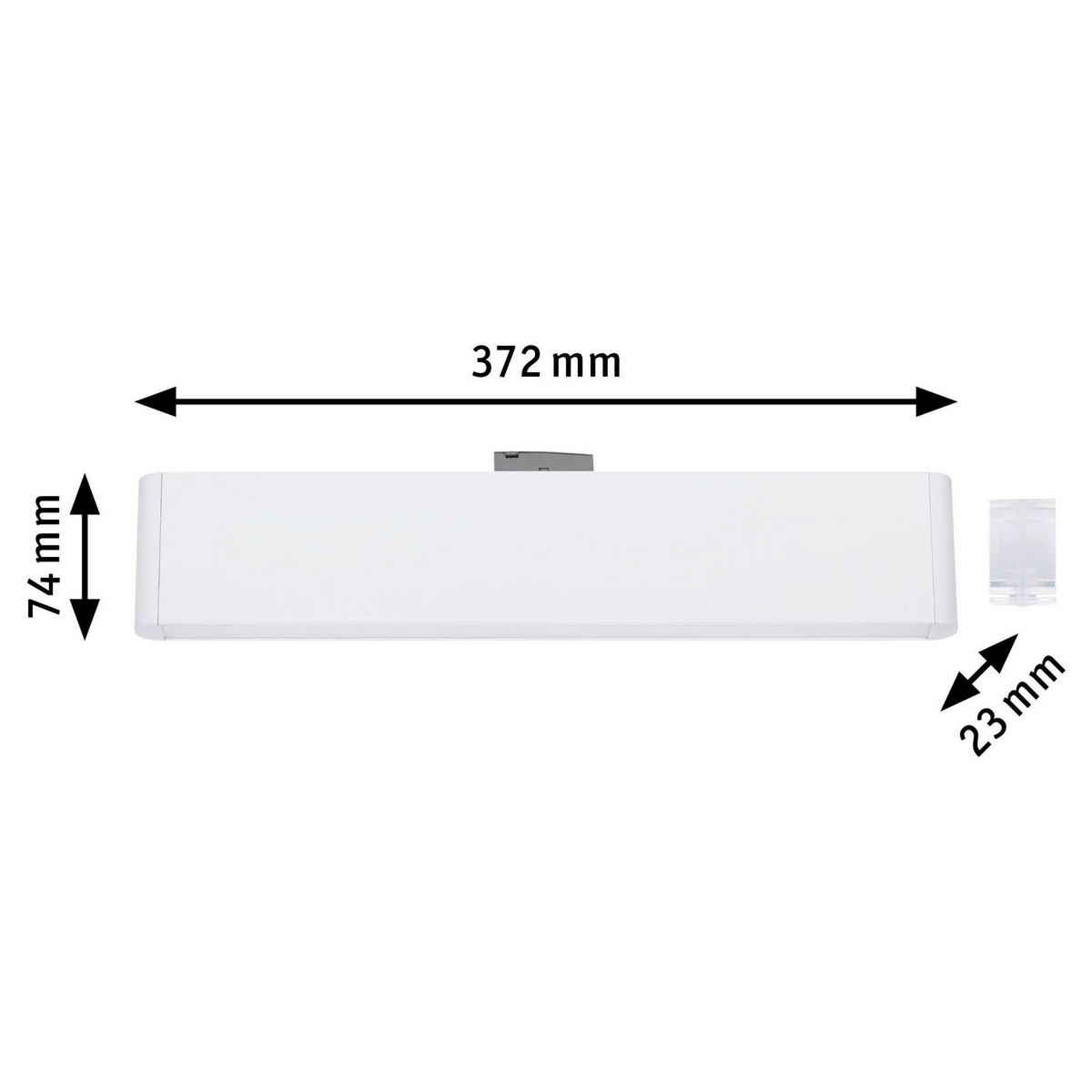 SCHIENENSYSTEM-STRAHLER URail Ceris 37,2/7,4/2,3 cm   - Weiß, Basics, Metall (37,2/7,4/2,3cm) - Paulmann