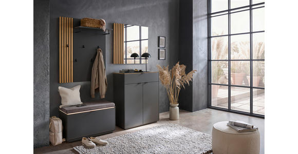 GARDEROBENPANEEL  in 85/111/32 cm  - Anthrazit/Naturfarben, Design, Holz/Holzwerkstoff (85/111/32cm) - Dieter Knoll