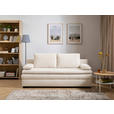 SCHLAFSOFA Struktur Creme  inkl. Rückenkissen, Armlehnenkissen, Bettkasten, Schlaffunktion, Rücken echt  - Creme/Schwarz, KONVENTIONELL, Kunststoff/Textil (195/93/83cm) - Carryhome