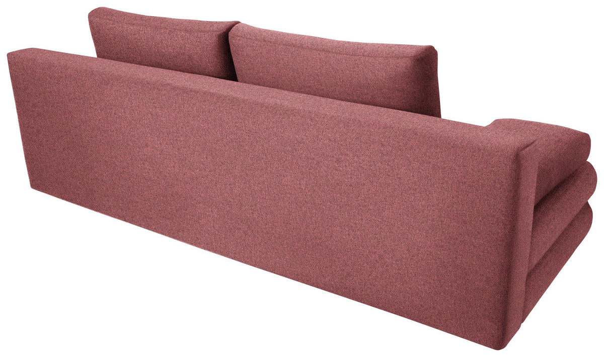 SCHLAFSOFA  mit Stoffauswahl Webstoff Altrosa  - Schwarz/Altrosa, Design, Kunststoff/Textil (197/77/81cm) - home24