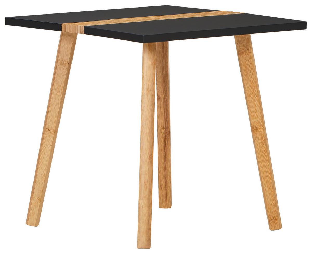 SATZTISCH Bambus quadratisch Schwarz, Naturfarben  - Schwarz/Naturfarben, MODERN, Holz (60/40/60/40/45/40cm) - MID.YOU