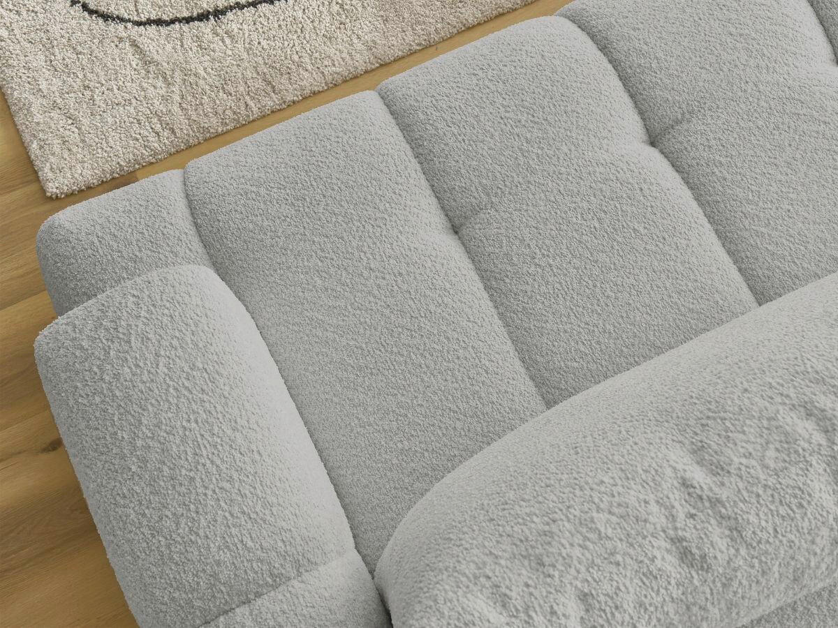 ECKSCHLAFSOFA FUJI Bouclé Hellgrau  inkl.  - Hellgrau/Schwarz, MODERN, Kunststoff/Textil (160/292cm)