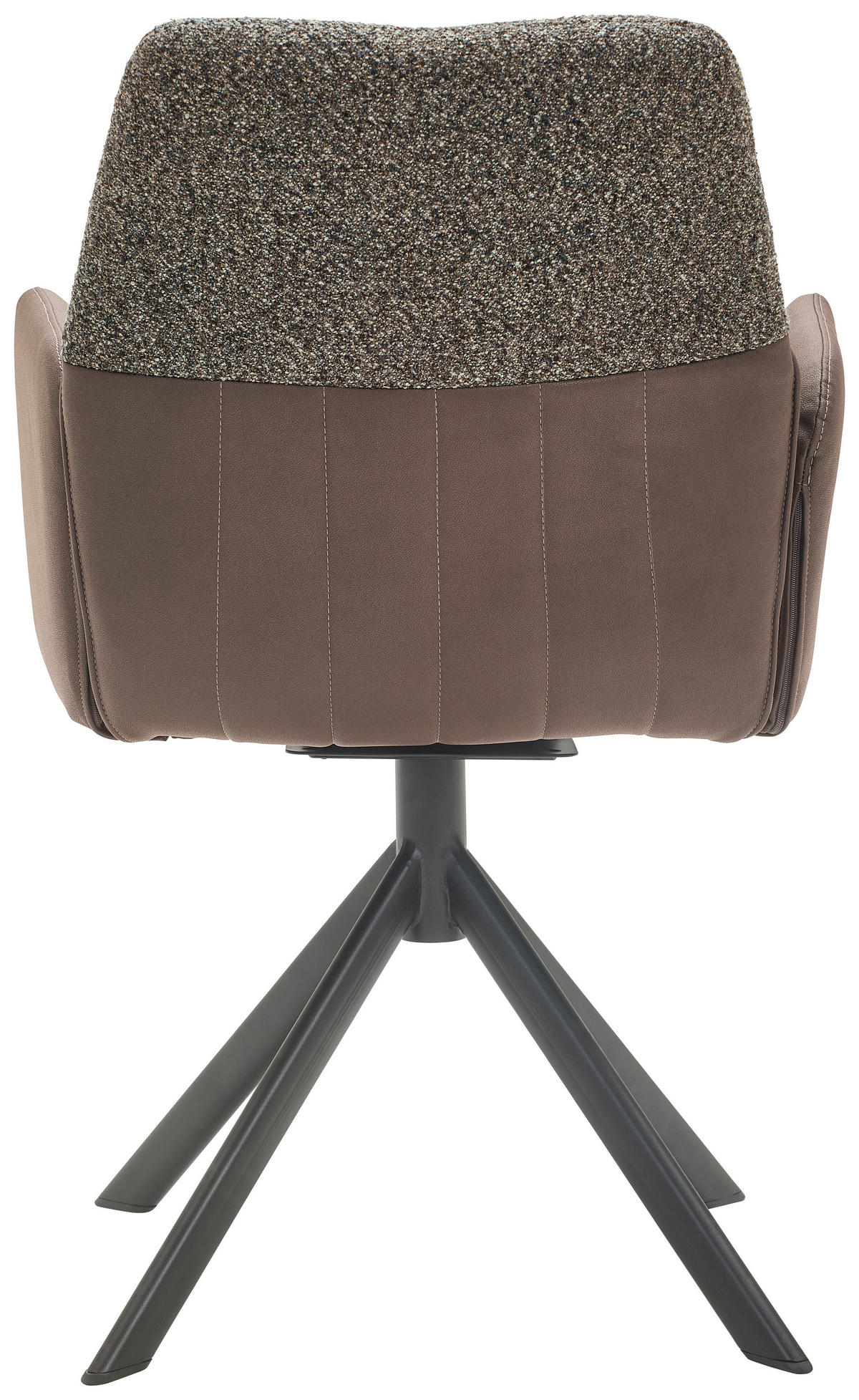 ARMLEHNSTUHL  in Lederlook, Webstoff  - Schwarz/Braun, Konventionell, Textil/Metall (57/87/63cm) - Valdera